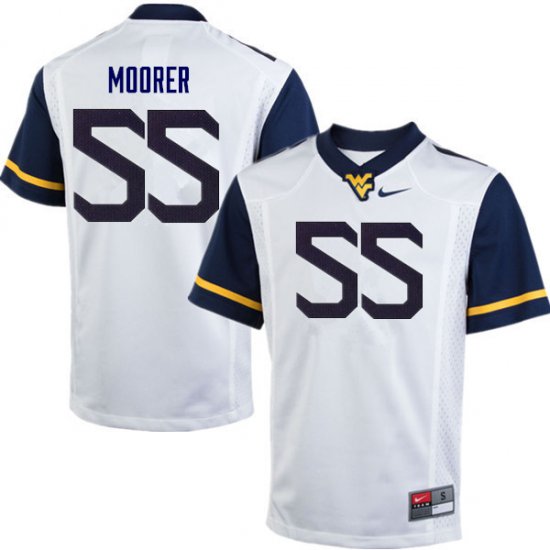 Men's West Virginia Mountaineers NCAA #55 Parker Moorer White Authentic Nike Stitched College Football Jersey ON15W64JS